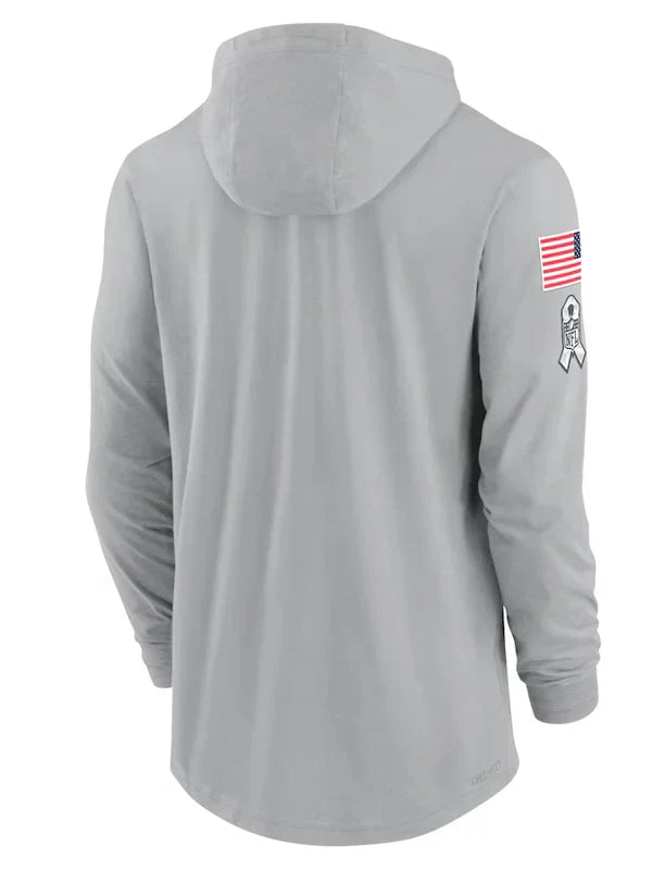 2024 Buffalo Bills Salute to Service Long Sleeve Hooded T-Shirt