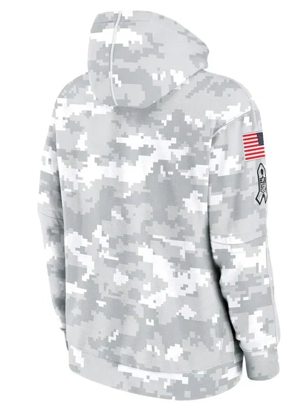 2024 San Francisco 49ers Arctic Camo Salute to Service Hoodie - Recreated Inspired Edition