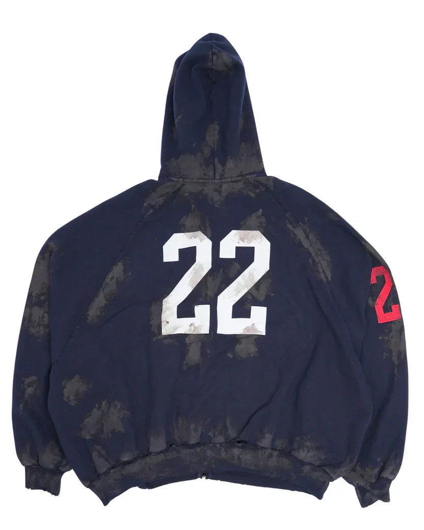 Balenciaga Distressed Polo Zip-Up Hoodie - Recreated Inspired Edition
