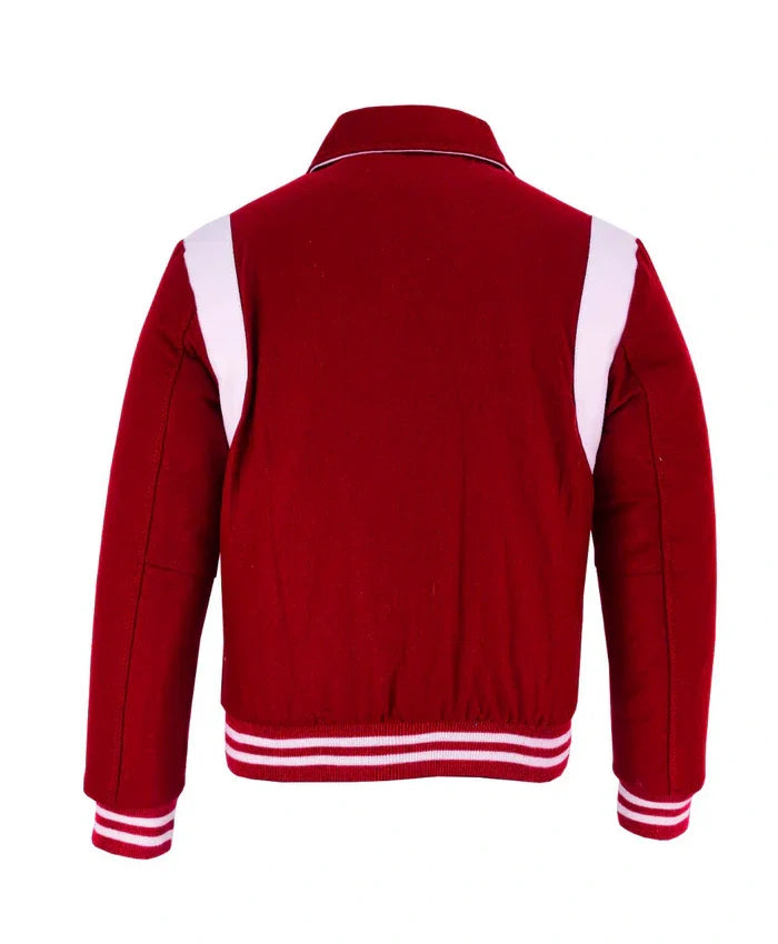 Baseball Red Wool Lettermen Varsity Jacket - Recreated Inspired Edition