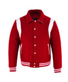 Baseball Red Wool Lettermen Varsity Jacket - Recreated Inspired Edition