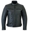 Black leather jacket on a white background