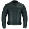 Black leather jacket on a white background