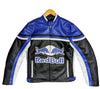 Black leather jacket with Red Bull logo on a white background
