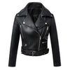Black leather jacket with silver buttons on a white background