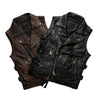 Black leather vest on a white background