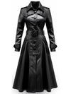 Men’s Black Leather Trench Coat – Stylish & Timeless