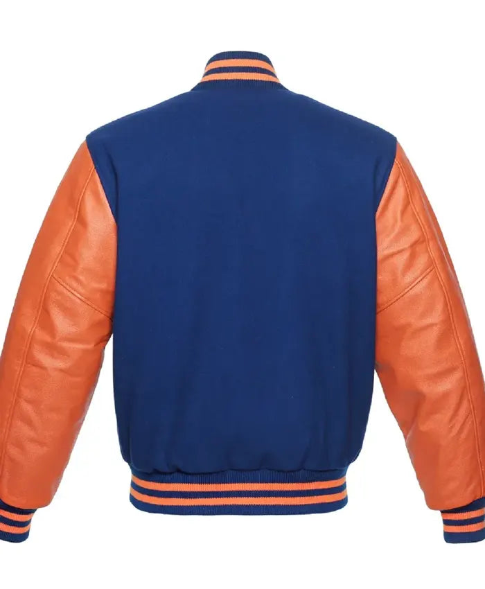 Blue And Orange Letterman Jacket