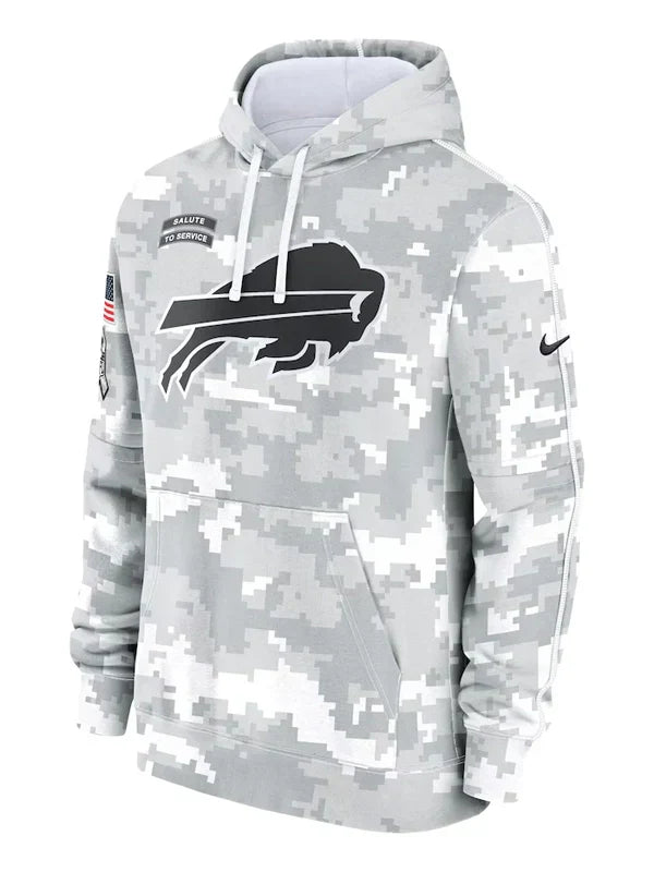 2024 Buffalo Bills Arctic Camo Salute to Service Hoodie - Recreated Inspired Edition