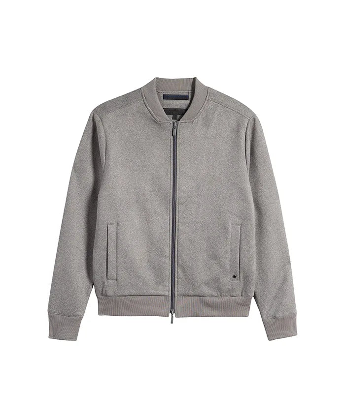 Casual Men’s Suede Grey Bomber Jacket