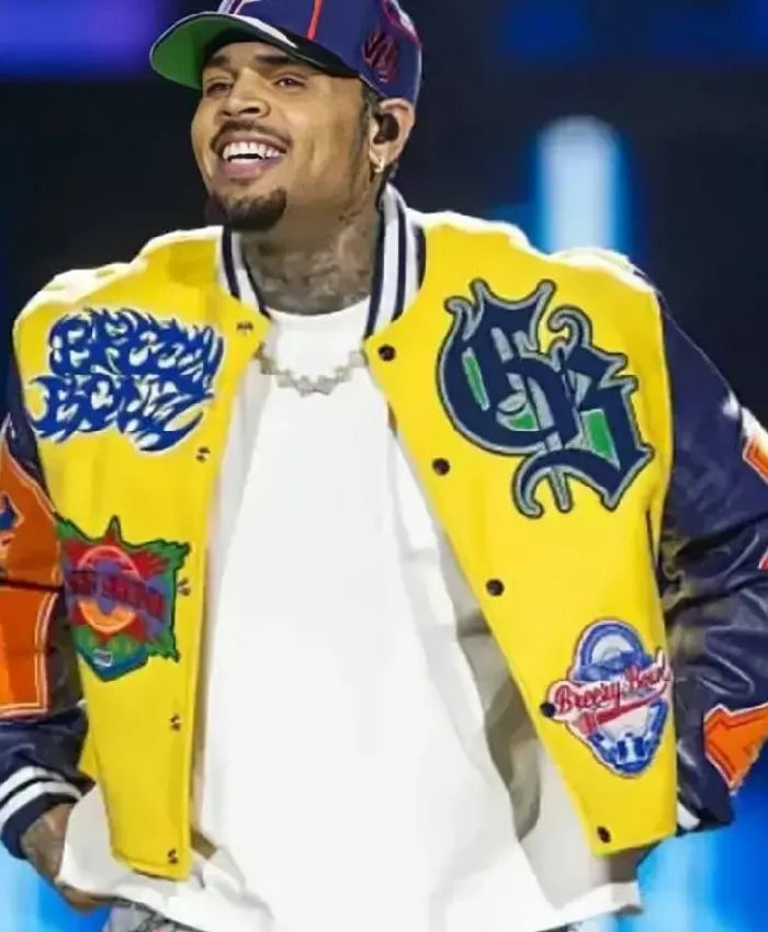 Chris Brown Breezy Bowl XX Tour Varsity Jacket - Recreated Inspired Edition