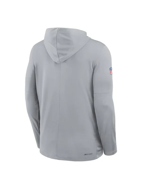 Detroit Lions Sideline Performance Long Sleeve Hoodie - Recreated Inspired Edition T-Shirt