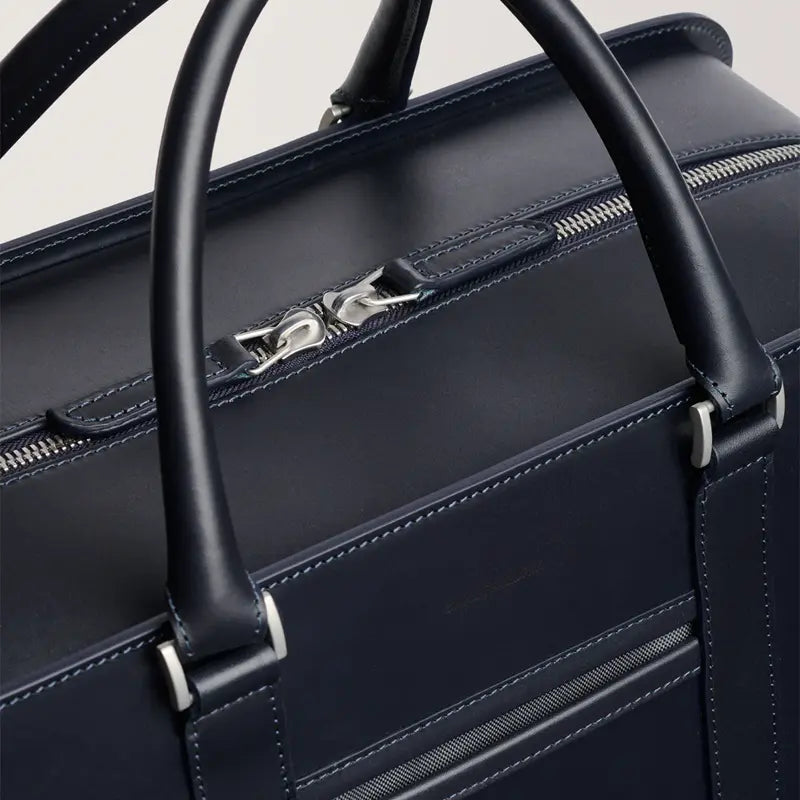 Handmade Leather Blue Weekender Bag For Men’s