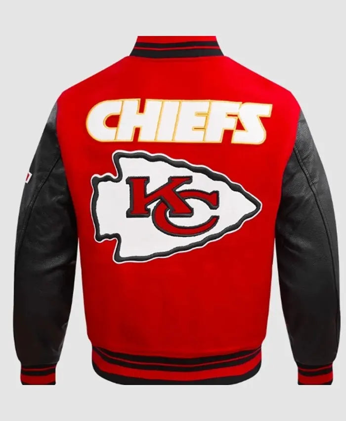 KC Chiefs Retro Classic Red And Black Varsity Jacket - Recreated Inspired Edition
