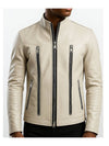 Mason white Leather Jacket - Men Leather Jacket white