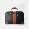 Men’s Real Leather Bown Strap Black Duffle Bag