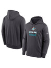 Miami Dolphins Nike Anthracite Toss Sweep Performance Hoodie - Recreated Inspired Edition