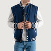 Navy Blue and White Varsity Letterman Jacket - Recreated Inspired Edition