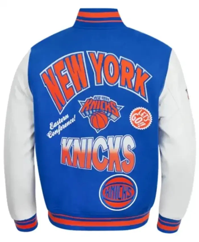New York Knicks Turn It Up Varsity Jacket - Recreated Inspired Edition