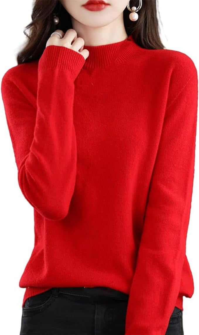 Autumn and Winter New Sweater Women's Half-turtleneck Long-sleeved Women's Top Loose Slimming All-match Sweater Pullover Sweater