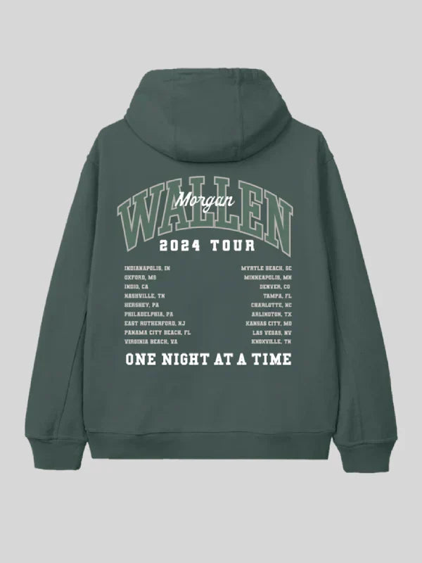Morgan Wallen One Night At A Time Green Tour Hoodie - Recreated Inspired Edition
