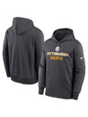 Pittsburgh Steelers Nike Anthracite Toss Sweep Performance Hoodie - Recreated Inspired Edition