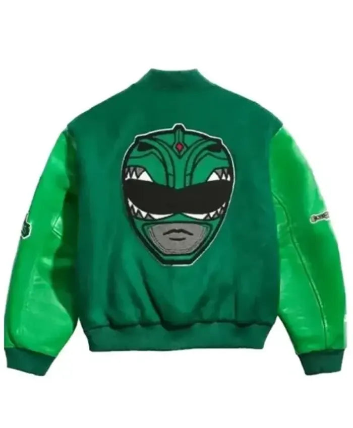 Power Rangers Green Varsity Jacket - Recreated Inspired Edition
