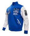 Hampton Pirates Homecoming Blue Varsity Jacket - Recreated Inspired Edition