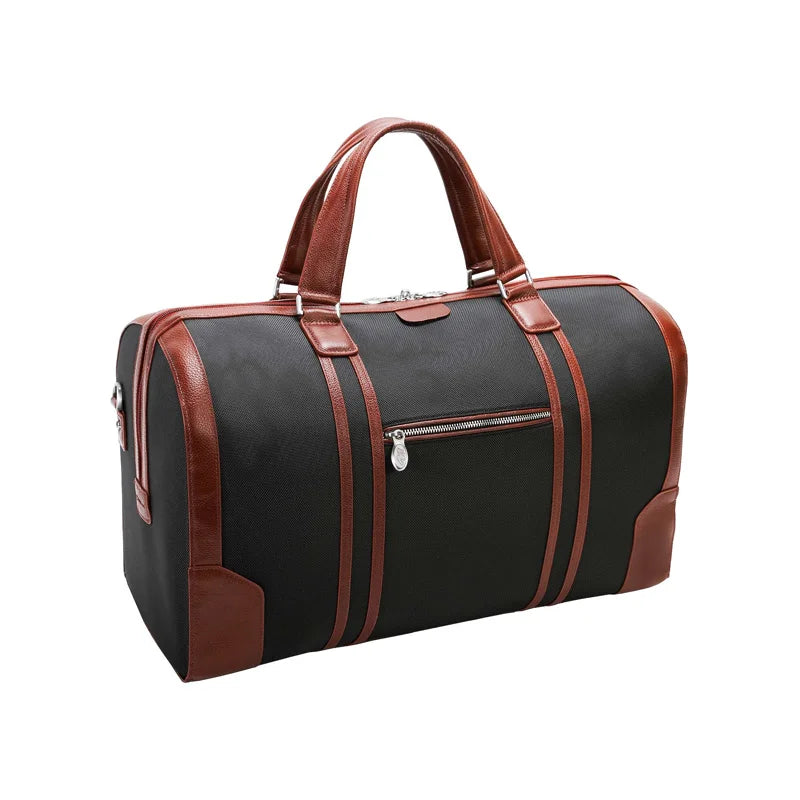 Stylish Black And Brown Mens Duffle Bag Travel