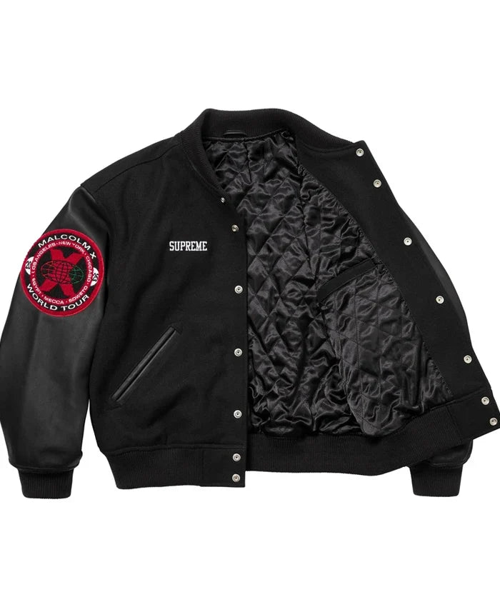Supreme 40 Acres Malcolm X Varsity Jacket - Recreated Inspired Edition