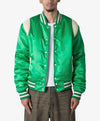 Trendy Satin Green Letterman Varsity Jacket - Recreated Inspired Edition