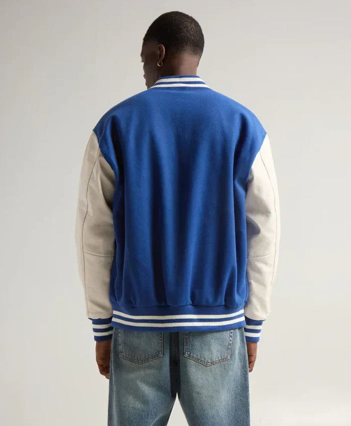 Unisex Blue And White Varsity Jacket - Recreated Inspired Edition