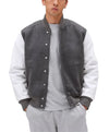 Unisex Light Grey Varsity Bomber Jacket