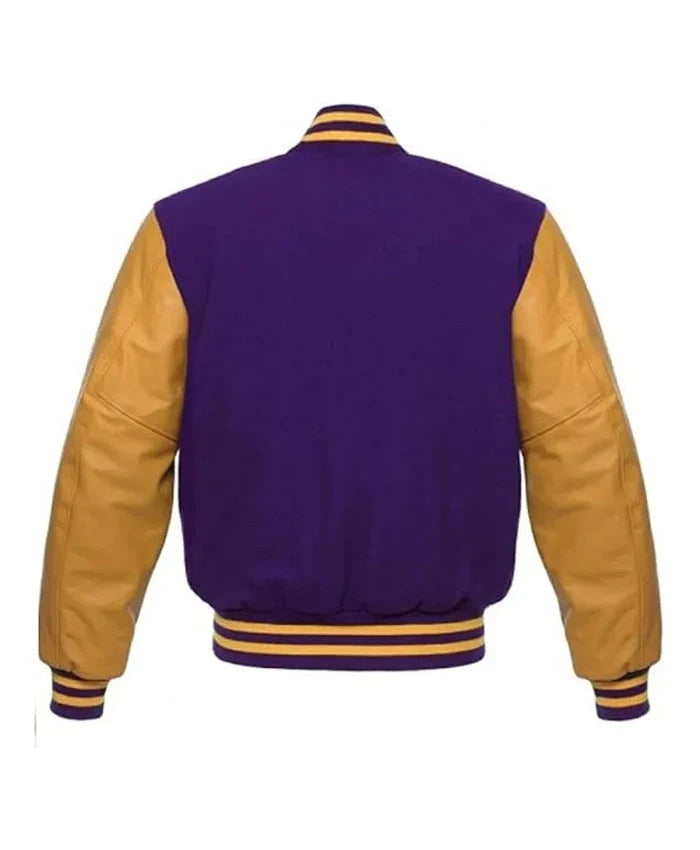 Unisex Purple And Gold Varsity Lettermen Jacket