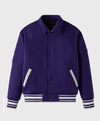 Unisex Purple Drop Down Collar Lettermen Varsity Jacket - Recreated Inspired Edition