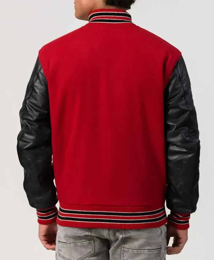 Unisex Red And Black Varsity Jacket - Recreated Inspired Edition