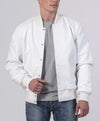 Unisex White Varsity Lettermen Bomber Jacket