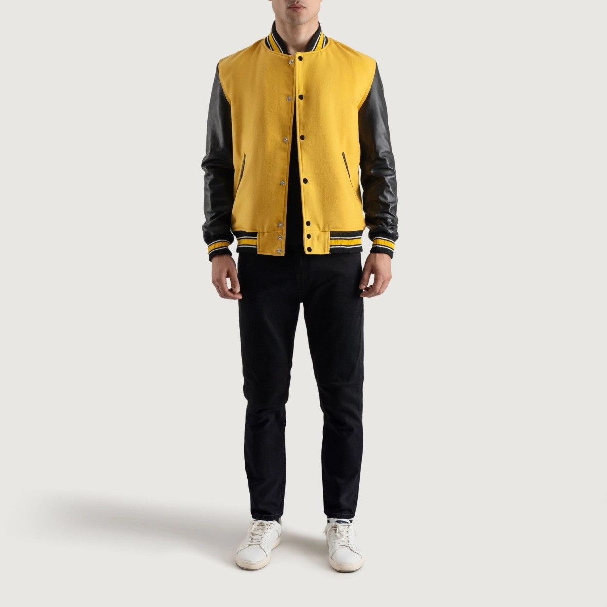 Yellow and Black Varsity Letterman Jacket - Recreated Inspired Edition