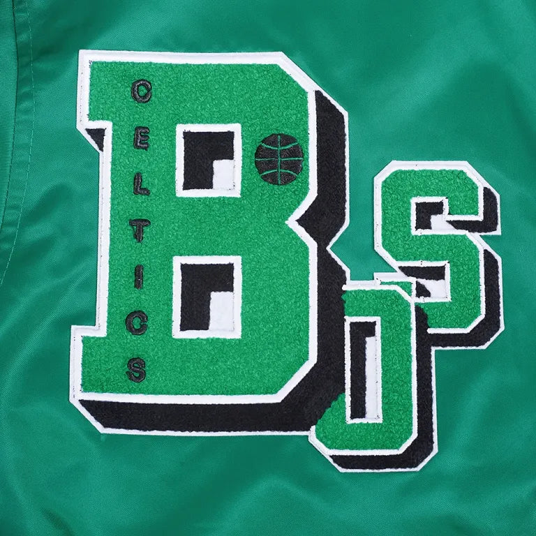 Boston Celtics Best Of Green Satin Varsity Jacket