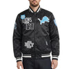 Detroit Lions Letterman Navy Satin Varsity Jacket