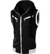 Mens Fashion Black Sleeveless Hoodie - Recreated Inspired Edition