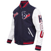 Houston Texans Script Tail Navy/White Varsity Jacket