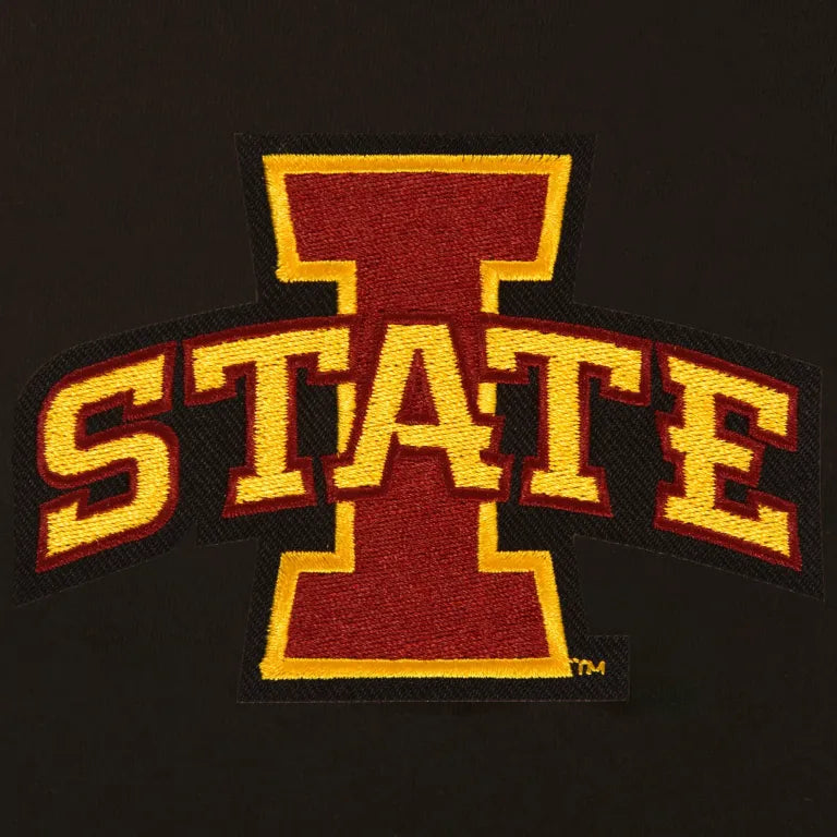 Iowa State Cyclones One Color Black Wool & Leather Varsity Jacket
