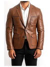 Jack Brown Premium Leather Blazer - Leather Jacket For Men
