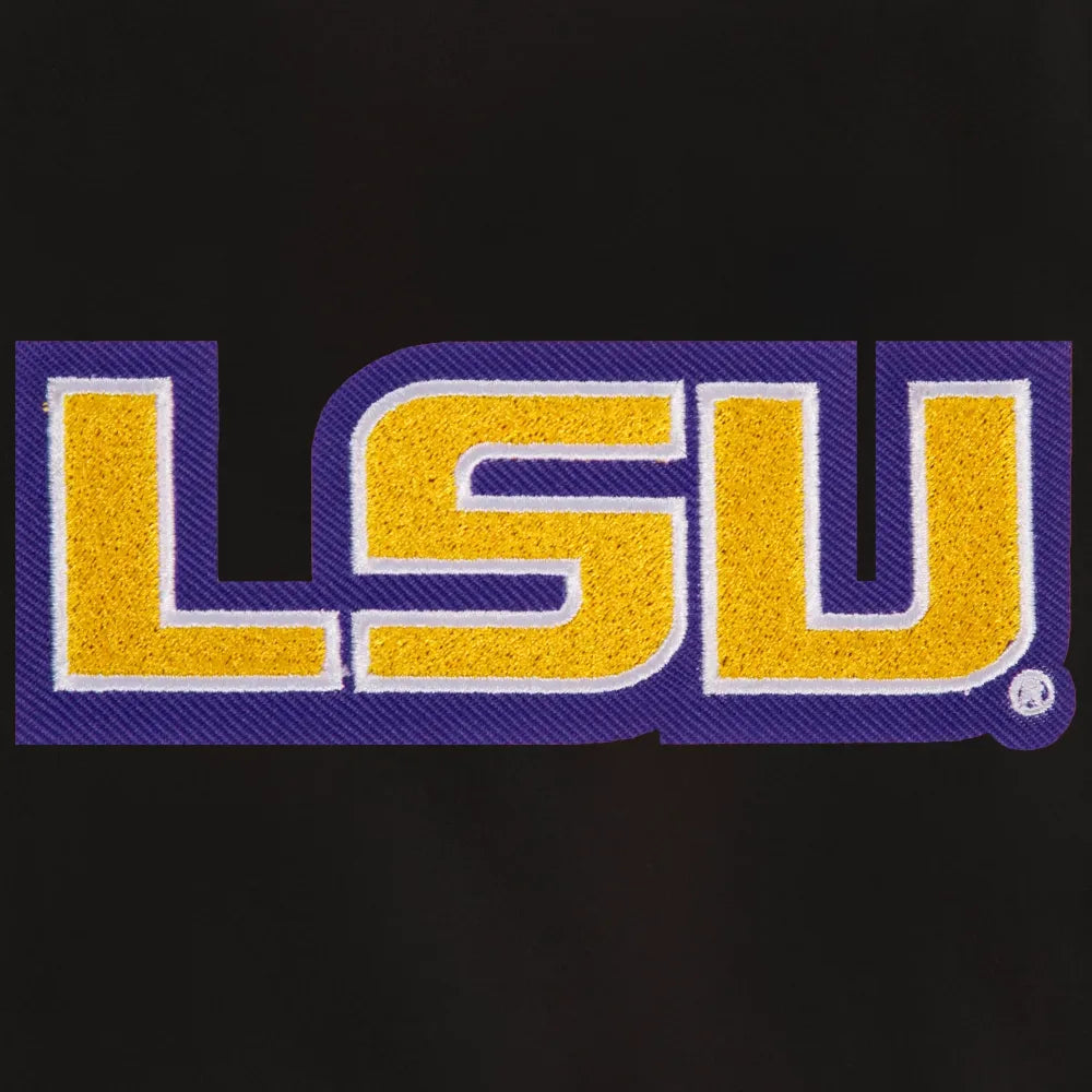 LSU Tigers One Color Full Wool Black Varsity Jacket