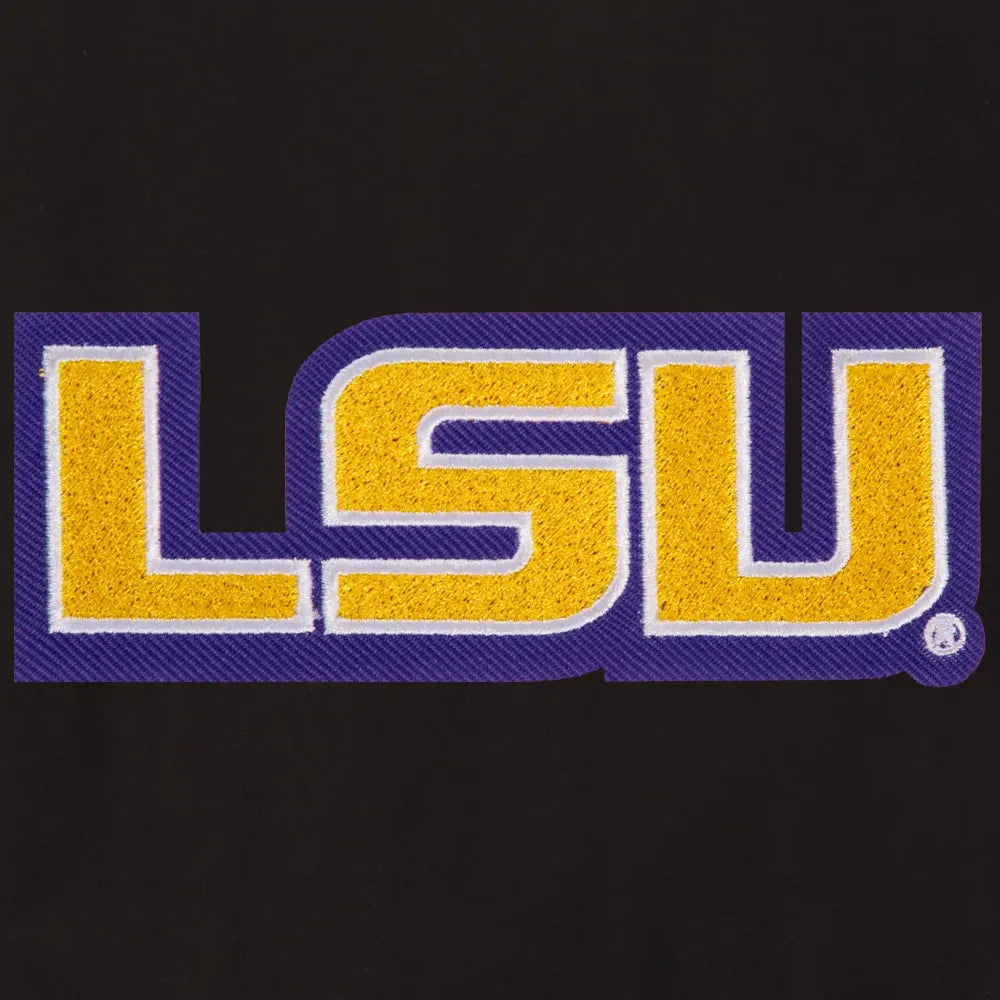 LSU Tigers One Color Wool & Leather Varsity Jacket