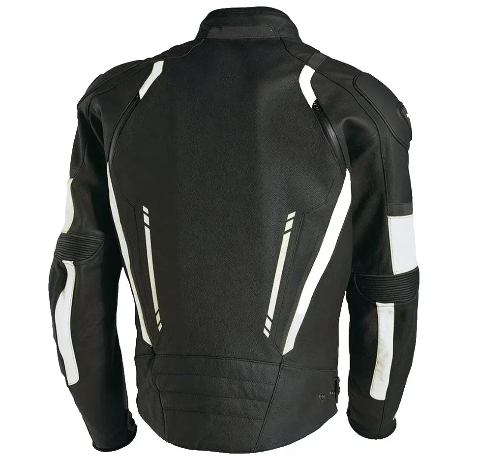 Motorcycle Racing Leather Jacket CE Armor | Protective Gear Men |Cowhide Leather