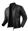 Men's Real Leather Antique Bikers Jacket Quilted Panels Cafe Racer Jacket/ Biker