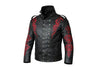 Premium Black Leather Jacket with Red Embroidery – Gothic Military Biker Jacket