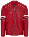 Men's Red Biker Jacket – Premium Cowhide Leather Motorcycle Jacket